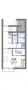 レオパレスＦＵＺＩＭＯＮ　Ａ 1Kの間取り