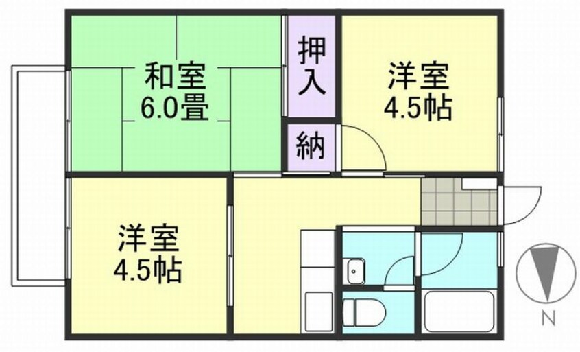 間取図 シティハイム吉岡B棟