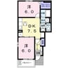 セレーノＢ 2DKの間取り