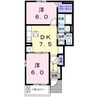 セレーノＢ 2DKの間取り
