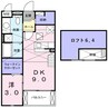 カーサ　スウィート 1DKの間取り