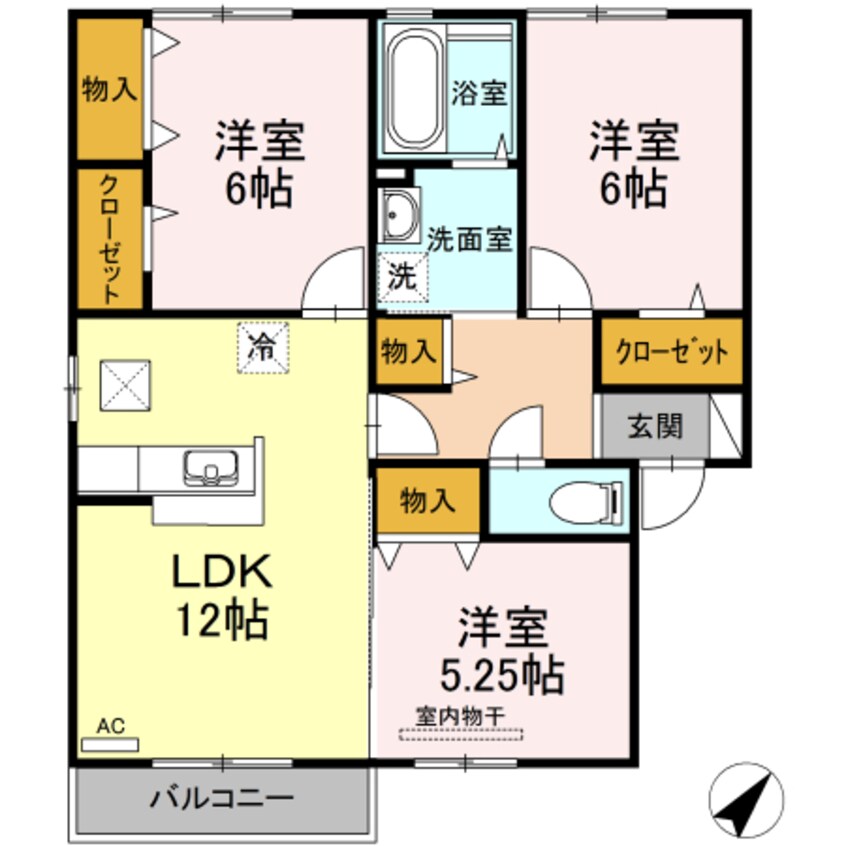 間取図 プランク・ラヴィーン　Ａ棟