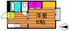 コーポ吉備路 1Kの間取り
