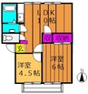 メゾンセンチュリー 2LDKの間取り