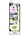 シャン・ド・レギュム 1LDKの間取り