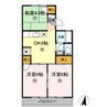 セジュール平野 3DKの間取り