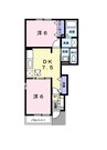 レインボーキャッスル山際ⅡＡ 2DKの間取り