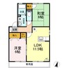 ピュア　A棟 2LDKの間取り