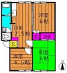 コーポサンライト 3DKの間取り