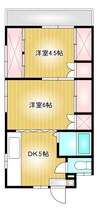 メゾンドナカノ 2DKの間取り