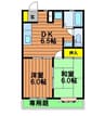 アーバン光II 2DKの間取り