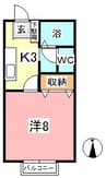 セジュール大樹 1Kの間取り