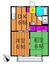 吉備線<桃太郎線>/東総社駅 徒歩4分 1階 築37年 2DKの間取り