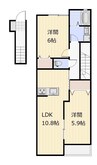 (仮)日吉町新築アパート 2LDKの間取り