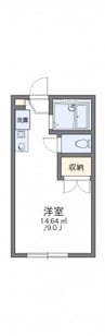 レオパレスリヴェール杉原 1Kの間取り