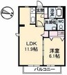 ジョリカⅡ　 1LDKの間取り