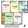 プレジール花みずきC 3DKの間取り
