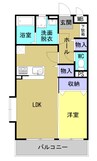 ブリリアント真壁 1LDKの間取り
