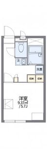 レオパレスグリーンコート 1Kの間取り
