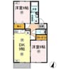セジュールステア　A棟 2DKの間取り