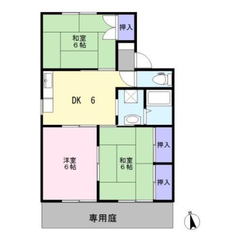 間取図 セジュール宮原B棟