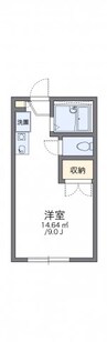 レオパレスリヴェール杉原 1Kの間取り
