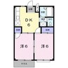 エルディム吉備Ａ 2DKの間取り