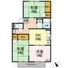 ゼフィール　Ａ棟 3DKの間取り
