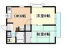 エステートピア春 2DKの間取り