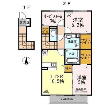 間取図 エスペランサ平野　α