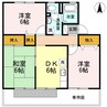 セジュール花尻 B棟 3DKの間取り