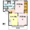 エイトタウン北 2DKの間取り