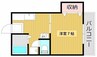 メゾンクマシロ 1Kの間取り