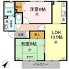 ビッグウエスト　B棟 2LDKの間取り