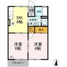 エクセルハイツ森安 2DKの間取り