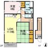 プレジオ六番館 2LDKの間取り