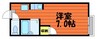 コーポアムール 1Kの間取り