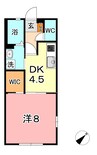 エスペランサ福島 A 1DKの間取り