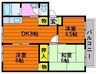サンガーデン中島B 3DKの間取り
