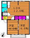 ヴュー葦高 2LDKの間取り