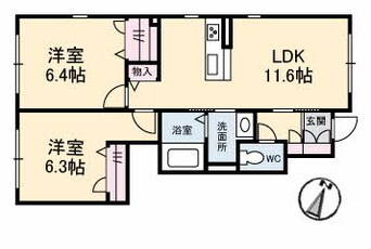 間取図 ヴィラ・ノーブル庭瀬