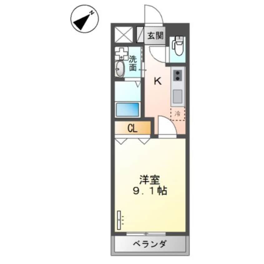 間取図 山陽本線（中国）/西阿知駅 徒歩17分 2階 築8年