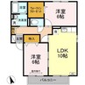 ロイヤルガーデンミルフィー　D棟 2LDKの間取り