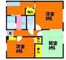 サンビレッジ阿賀崎B棟 3Kの間取り