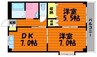 アヴェニール２１ 2DKの間取り