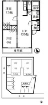 瀬戸大橋線/茶屋町駅 徒歩5分 1階 築24年 2LDKの間取り