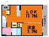 グランテージ中庄Ⅱ 1LDKの間取り
