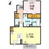 ディモルフォセカ　Ａ棟 1LDKの間取り
