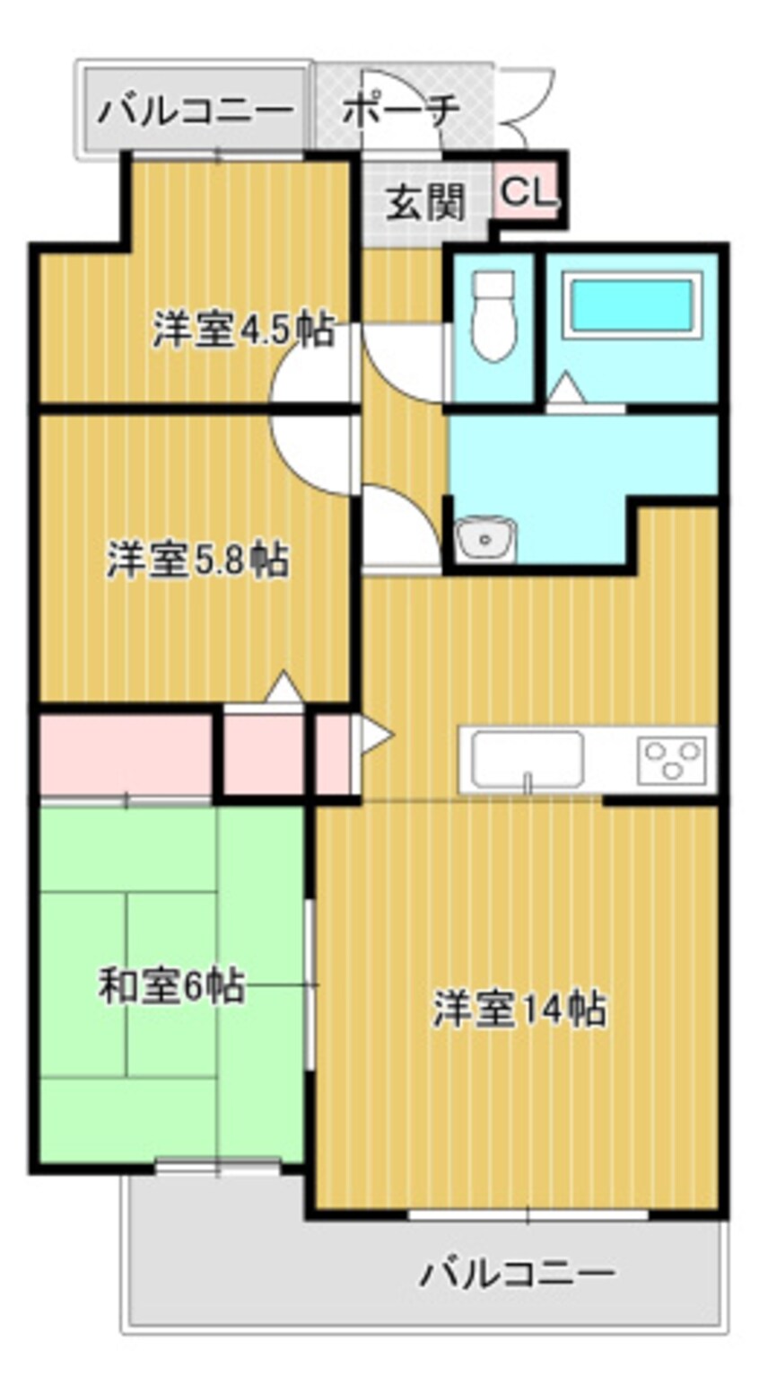 間取図 クリーンピア倉敷老松