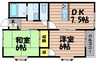 デュエル倉敷 2DKの間取り